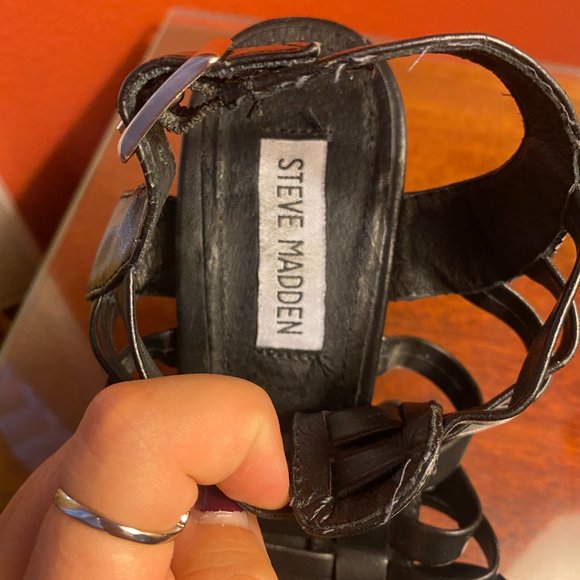 Steve Madden Glendael Leather Heels in Black Size 7.5M - Picture 6 of 10